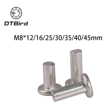 

M8x12/16/20/25/30/35/40/45/50mm Length Aluminum rivets flat hat head solid hand hit percussion rivet GB109 2017