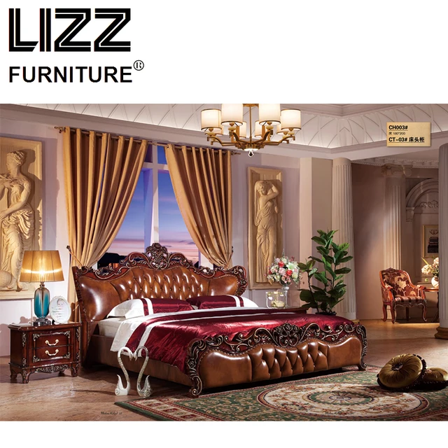 Chesterfield Royal Bed Bed Room Furniture Set Antique Style Chesterfield Royal Bed Bed Room Furniture Set Antique Style Furniture Solid Wood Night Table Luxury Leather - Chesterfield Royal Bed Bed Room Furniture Set Antique Style
