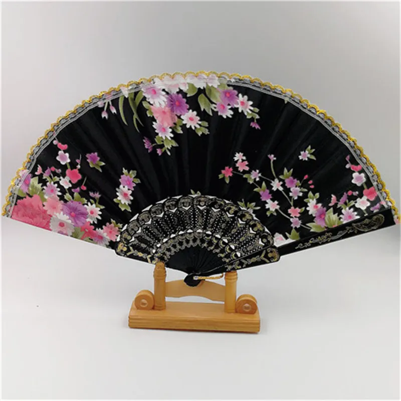2017 New Chinese Japanese Vintage Fancy Folding Fan Hand Plastic Lace