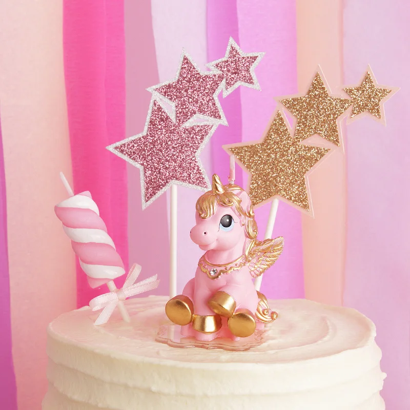 

Creative Cute Horse Pony Birthday Candle Kid Child Wedding Party Gift Scented Smokeless Handmade Pink Pegasus Ponies Unicorn