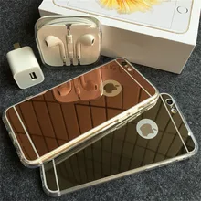 CRorange Rose gold Luxury Mirror Flash Fashion Case For iPhone 7 6 6S Plus 5s SE Soft Clear TPU Cover For iPhone 6 7 6S 5S
