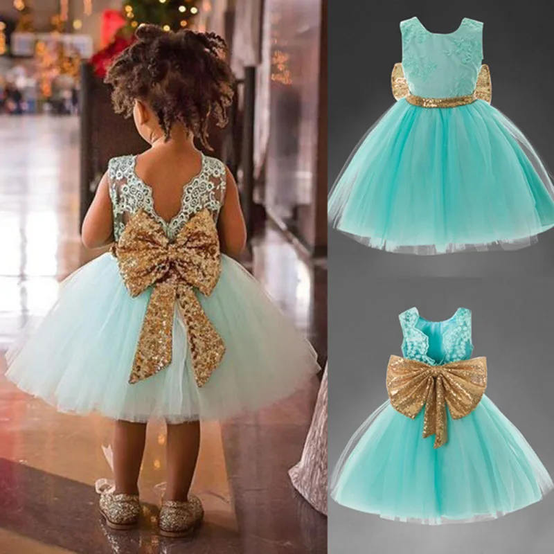 

Summer Dress for Girls Kids Clothes Sequins Big Bow Dresses Toddler Birthday Party Princess Holiday Ball Gown Children Clothing
