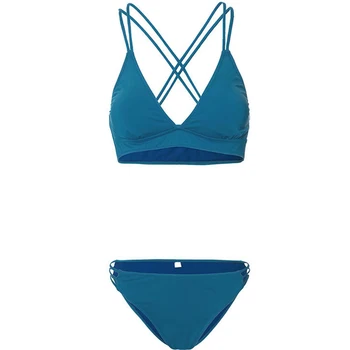 

sexy vintage solid cross green deep v triangle tank top wire free girl brand bikini set women swimwear 2019 new swimsuit on sale