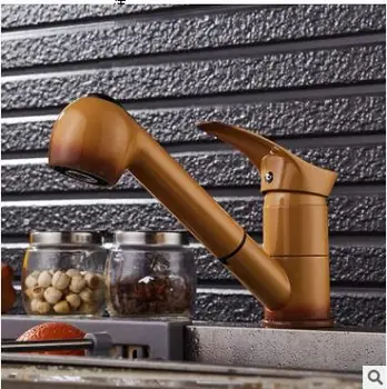 

Kitchen faucet sink faucet pull rotary paint hot and cold faucet