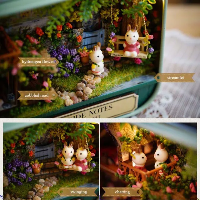 Box Theatre Dollhouse Furniture Miniature Toy DIY Miniatures Doll House Furnitures Casa Toys for Children Birthday Gift Q4 5