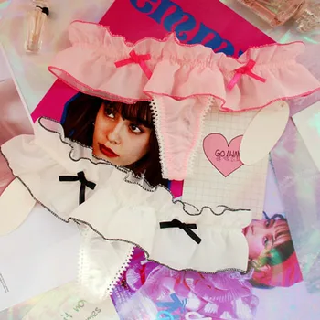 

sweet beautiful girl lotus leaf sexy pure seduction of chiffon pants T pants string tanga panties panty briefs seamless panties