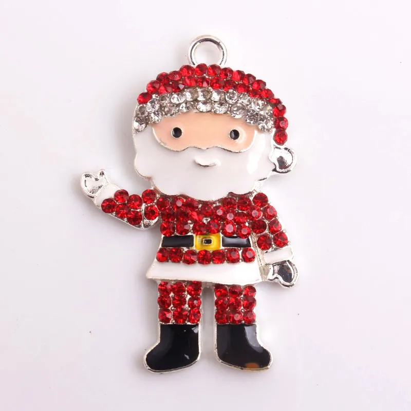 

Kwoi Vita 30*46mm Zinc Alloy Santa Claus Enamel Pendants 10pcs for kid's Chunky Necklace Fashion Jewelry