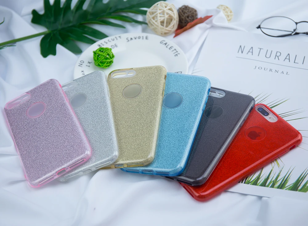 Ascromy For iPhone 7 Case Glitter Bling Hard Case Silicone Logo Cover For Apple iPhone X XS Max XR 8 Plus 6 6S Coque Accessories (5)