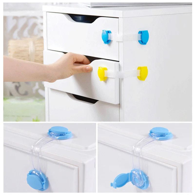 

10Pcs/Lot Baby Safety Lock Cabinet Smart Drawer Door Window Locks Straps Protection of Children Family Safety Lock Proof Blocker