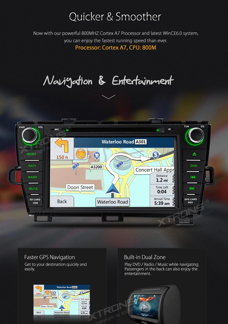 Clearance 8" Car DVD Radio GPS for Toyota Prius 2009-2013 (Left Hand Drive) with Android Mirror Link Support & External Microphone Support 8