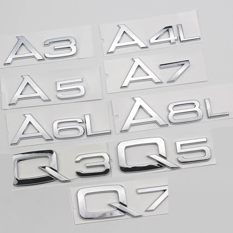 

A3 A4L A5 A6L A7 A8 Q3 Q5 Q7 1.8T 2.0T 2.4 3.0T 3.2 3.6 4.2 for Audi All Trunk Discharging Capacity Emblem Car Styling Sticker