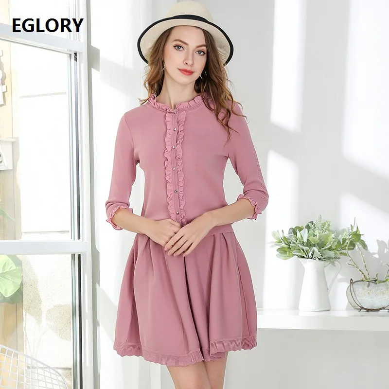 a line dress with cardigan