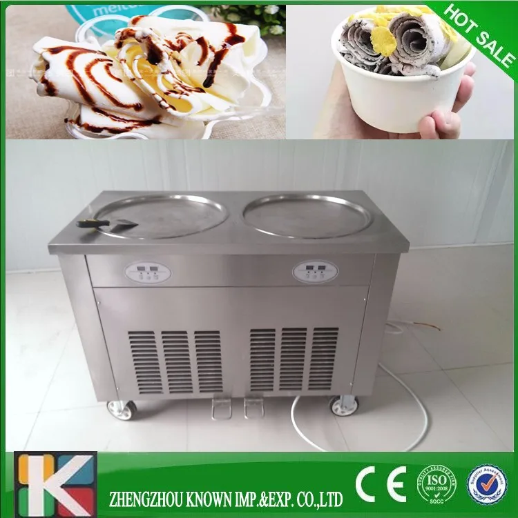 Hot Fried Ice Cream Macchina Creatore di Gelato Yogurt con 1 Pan 6 Benne