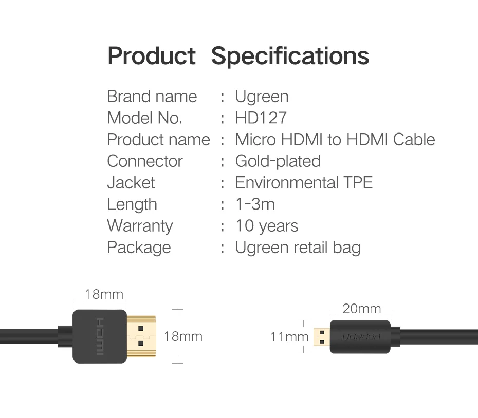 Кабель Micro HDMI к HDMI 3D 4 K* 2 K Male-Male High Premium позолоченный HDMI адаптер для телефона планшета HDTV камеры