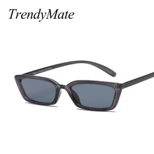 TrendyMate 90S солнцезащитные очки Женские винтажные модные маленькие прямоугольные оправы черные солнцезащитные очки «кошачий глаз» Ретро обтягивающие оттенки 5205M