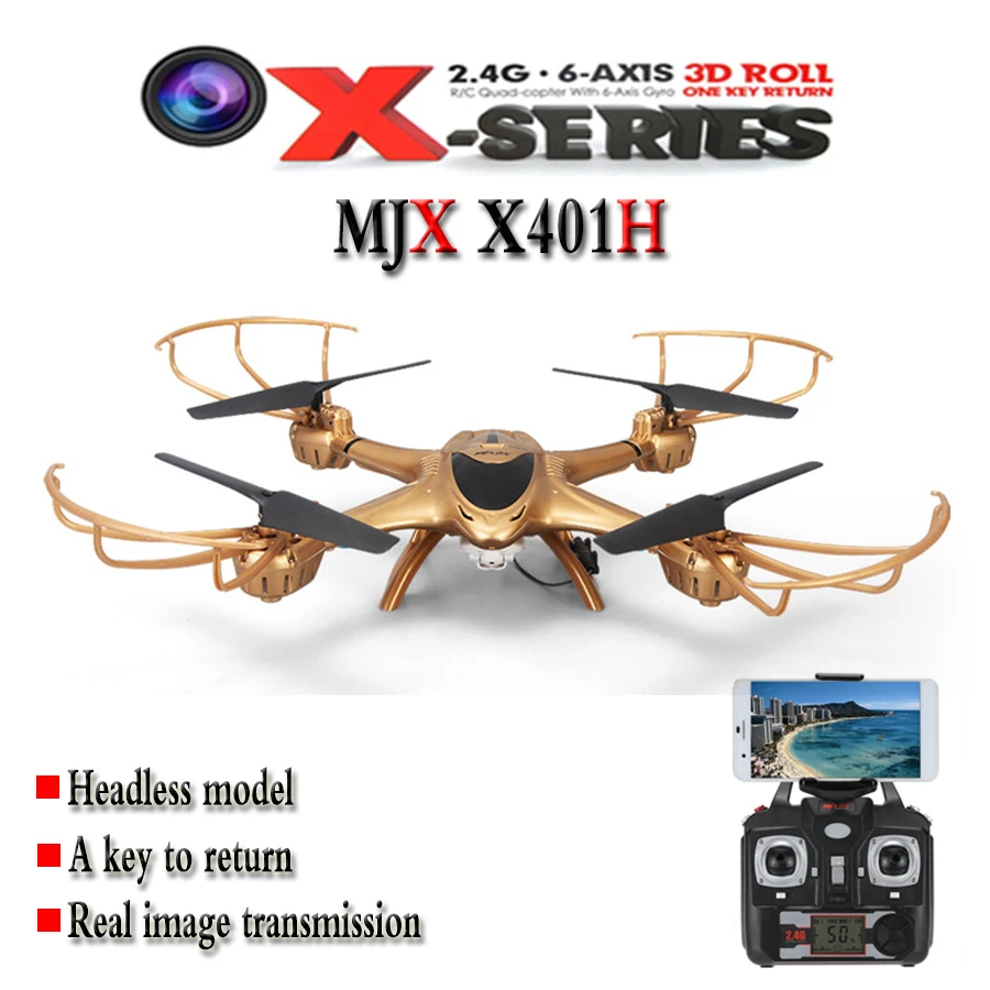 MJX X401H 2.4 г RC Quadcopter 6 оси с FPV-системы HD Камера высота режим удержания Безголовый RTF