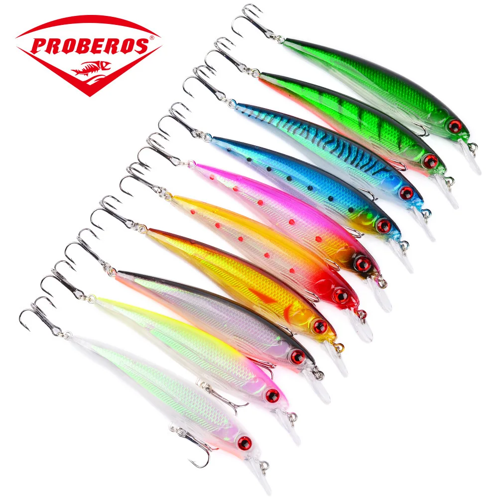 

1PC Minnow Fishing Lures 110mm/13.8g Hard Bait Wobbler Crankbait 3D Eyes Plastic Reflective Fishing Decoy Tackle Isca Artificial