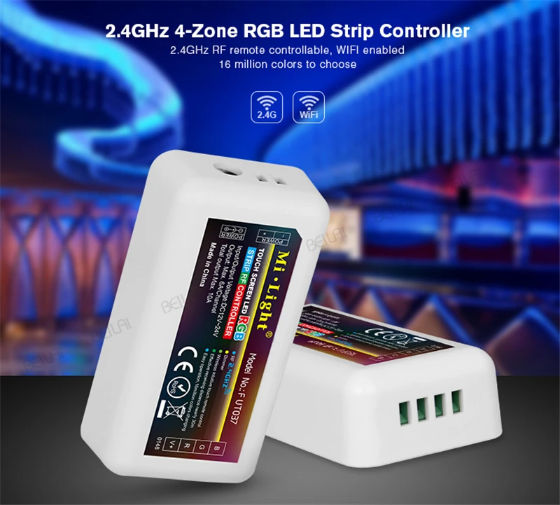 

Mi Light 2.4G RF Wireless RGB LED remote Controller Dimmer Wireless 10A DC12-24VFor 5050 3528 Led Strip Light bulb lamp