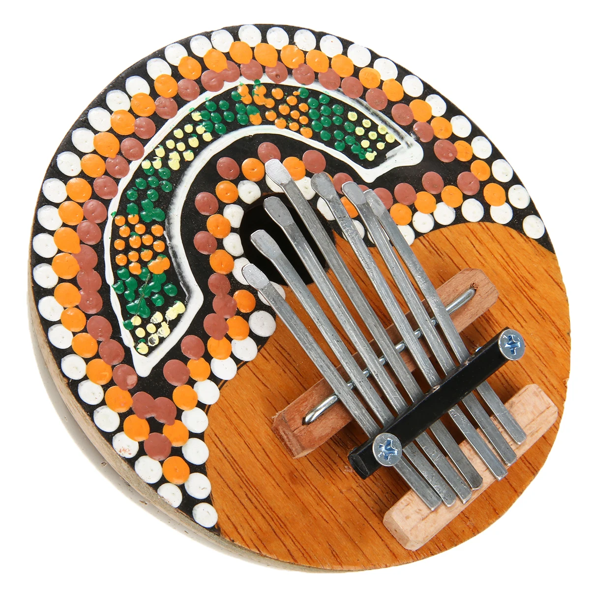 1pcs Beginner Thumb Piano Natural Coconut Shell 7 Keys Thumb Piano Musical Instrument Random Pattern