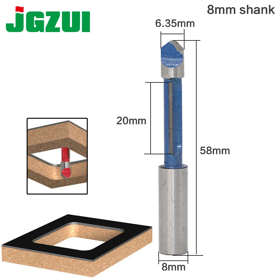1/4" Panel Pilot Flush Trim Router Bit 8" Shank-in Milling Cutter from
