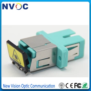 

100Pcs/Lot,SC OM3 MM Simplex Fiber Optic Adapter with Shutter,SC UPC Shuttered Fiber Telecommunication Level Adapter Connector
