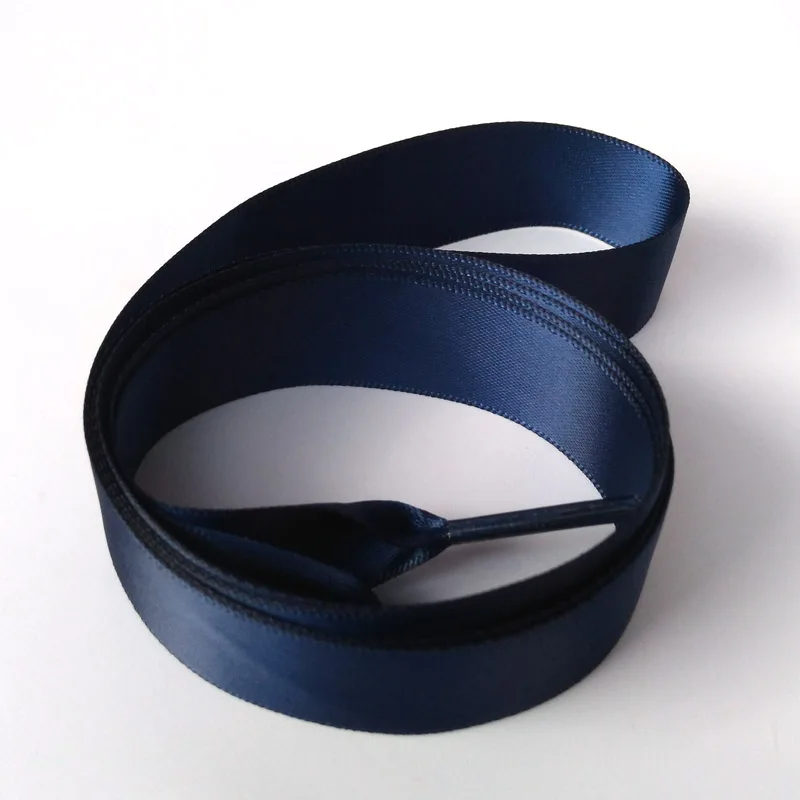 JUP 1-12 Pairs Dark Blue Boy Wholesale Princess Colorful Flat Ribbon Laces Lace Sport Shoes Silk Lady Sneakers Fashion Shoelaces