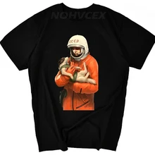 YURI GAGARIN laika CCCP футболки мужские с принтом Гоша из СССР и СССР футболки для мужчин из хлопка