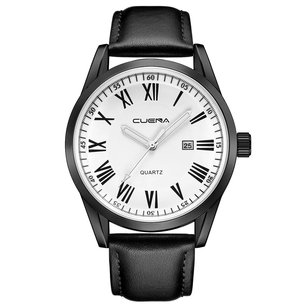 Montre homme,, мужские модные часы с кожаным ремешком, военные кварцевые наручные часы с датой, деловые часы, reloj hombre