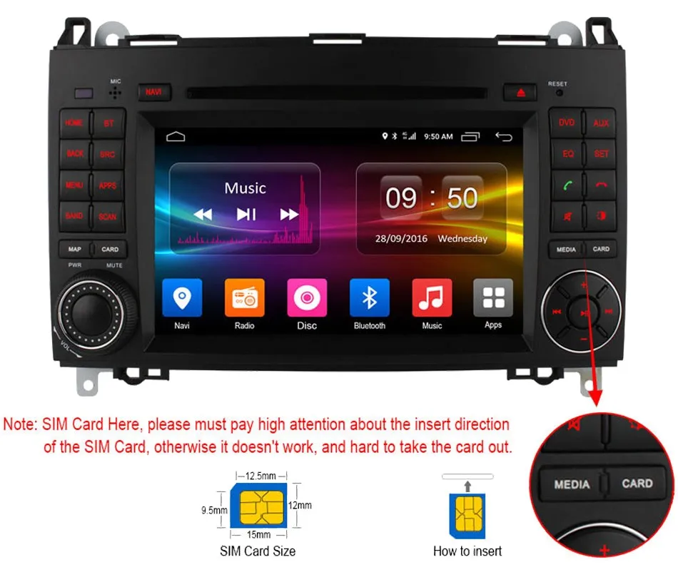 Perfect 4G WIFI Android 6 Car DVD Multimedia Player Radio GPS Glonass For Benz B200 B150 B170 A180 A160 W906 W209 W311 W315 W318 Vito 0