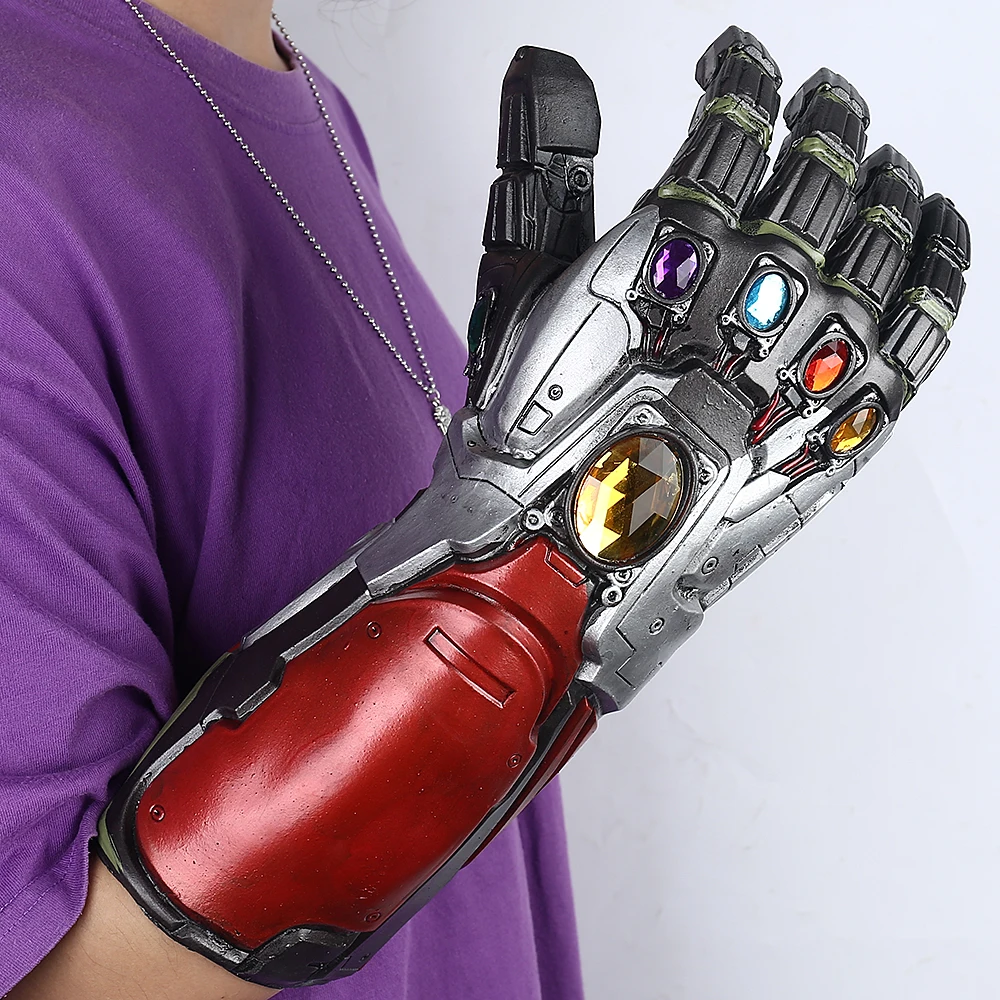 

New Cool Avengers Endgame Superhero Iron Man Tony Stark Thanos Infinity Stone Cosplay Gloves Latex Hand Gauntlet Cosplay Props