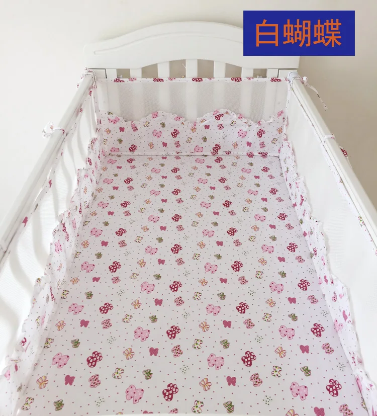 Дышащий цельный детское постельное белье бампер в кроватку 180*30 см из хлопка для новорожденных белья в детскую кроватку бампер кружева дизайн детская кровать протектора