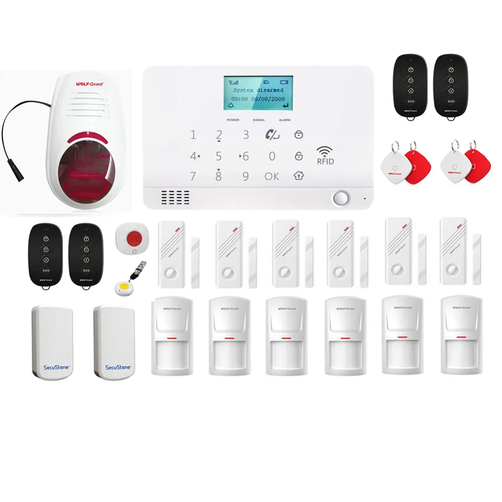 

Wolf-Guard MR1 Wireless Home GSM Security Alarm System DIY Kit APP Control Auto Dial Motion Detector Sensor Burglar Alarm System