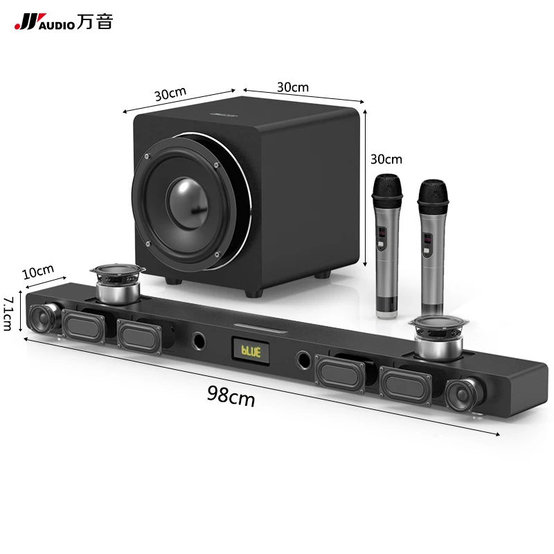JY аудио A9KS + WS9 Hi Fi караоке 5.1 Беспроводной Динамик Системы bluetooth НЧ Саундбар