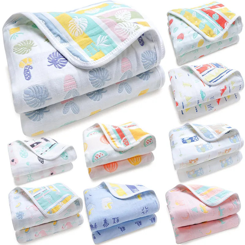 Muslinife Muslin Baby Blankets Kids Children 6 layers Gauze Cotton Soft