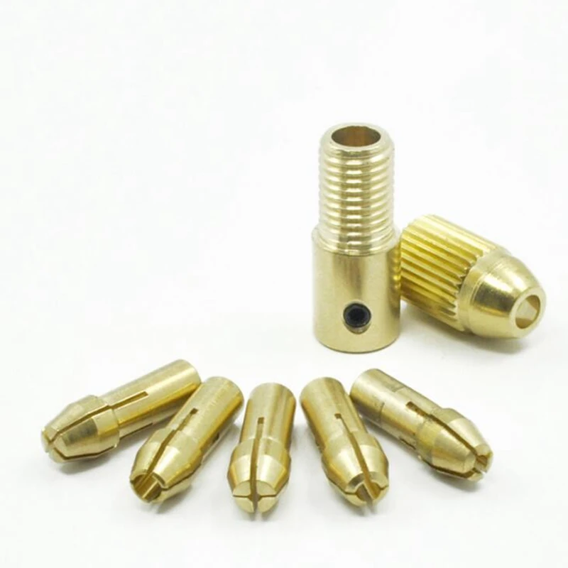 0.5 3mm Mini Electric Brass Drill Bit Chuck Electric Motor Shaft Clamp With Drill Bit Power Tool