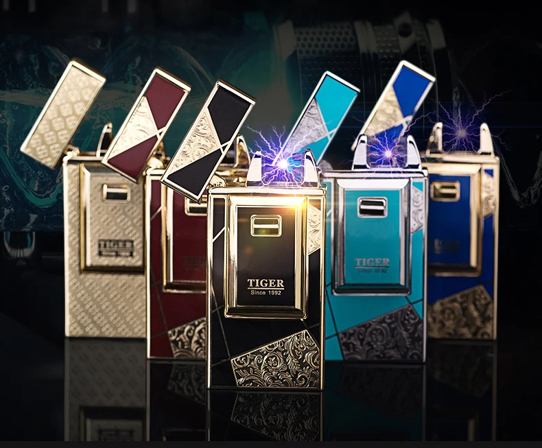 

Plasma Cigarette USB Lighter For Smoking With Electronic Rechargble Double Arc Windproof