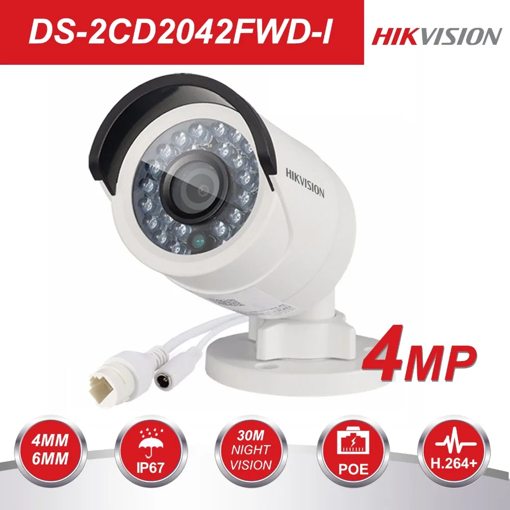 

Hikvision Security Camera Outdoor DS-2CD2043G0-I 4MP Bullet CCTV IP Camera PoE Onvif WDR Support For Surveillance System