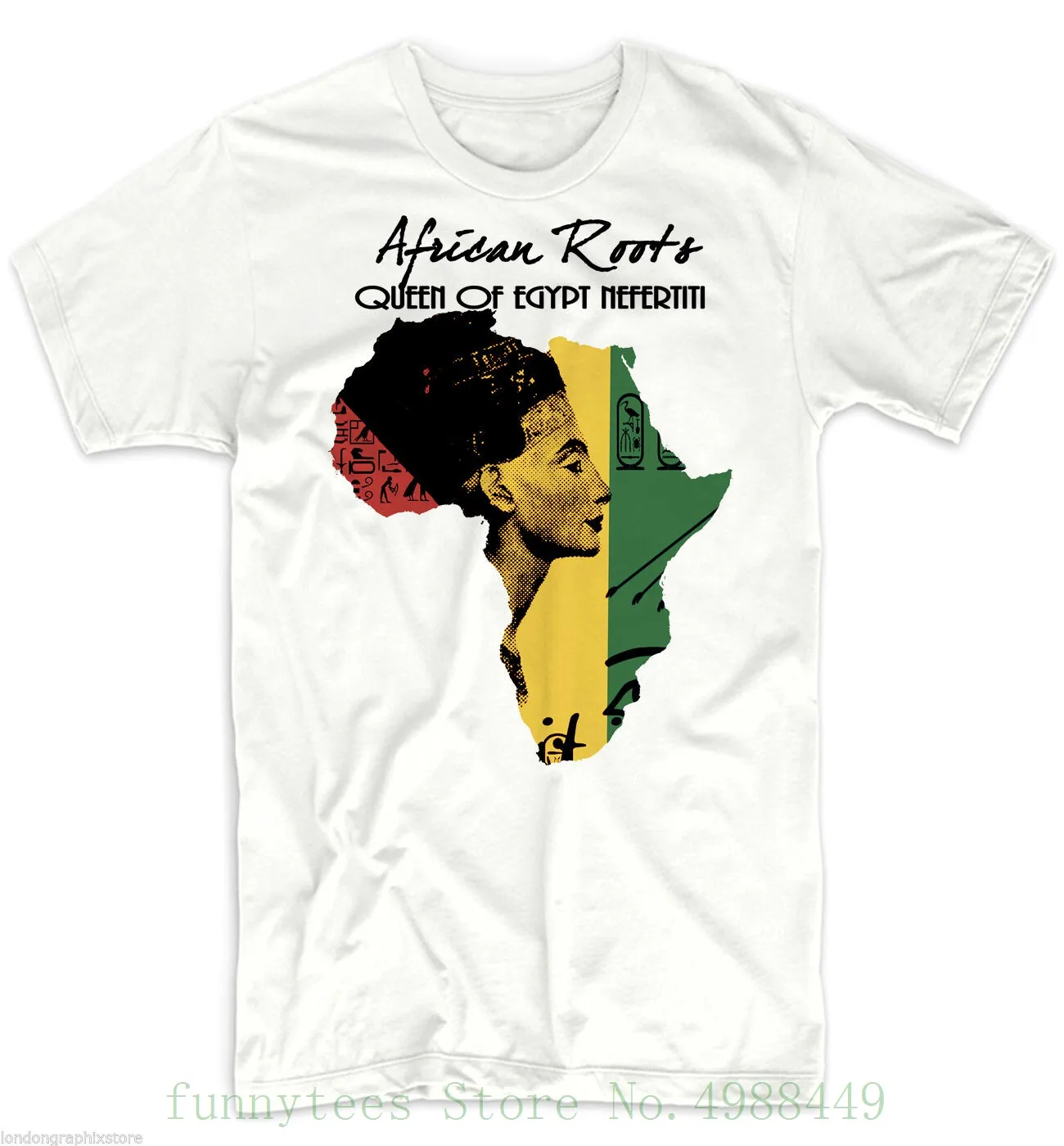 

Africa T Shirt , African Map , Black History , Rastafari , Reggae Cotton Nefertiti Short Sleeve Tshirt Tops