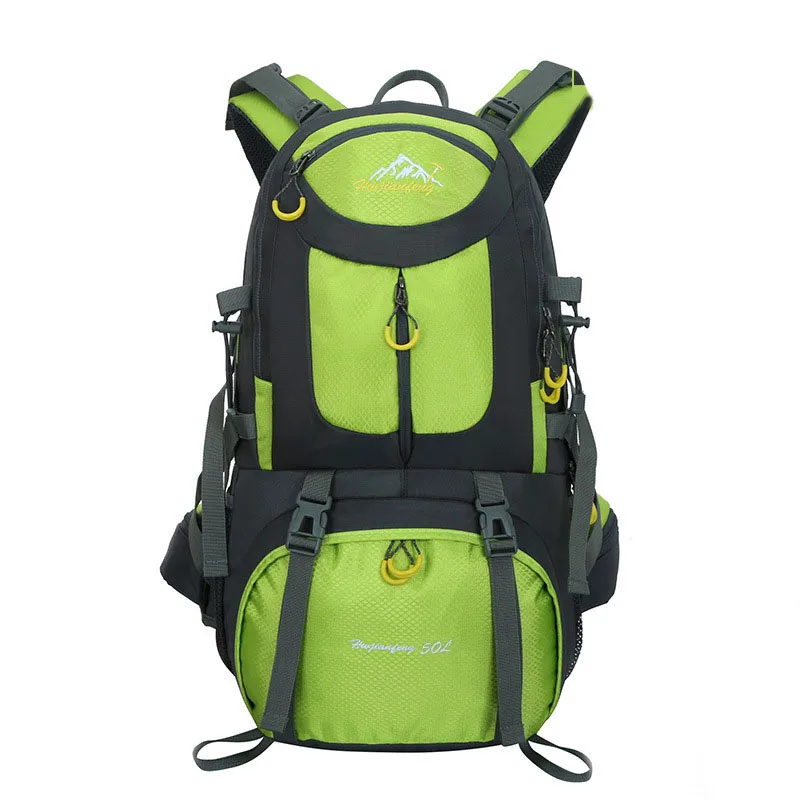 50л сумка для отдыха на открытом воздухе, мужская Сумка для кемпинга, водонепроницаемая wo, мужской походный рюкзак для путешествий, мужская спортивная сумка, рюкзак для альпинизма, большая нагрузка, mochila - Цвет: Light green
