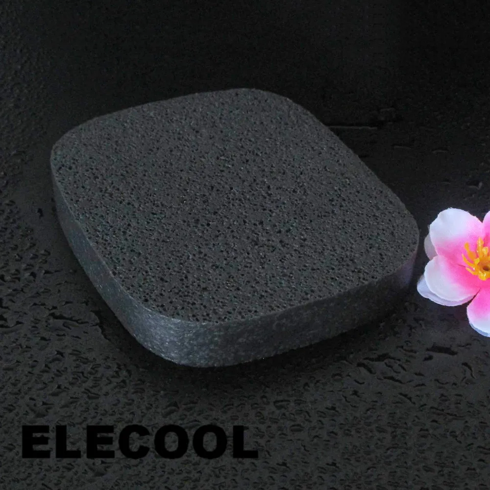 Elecool 1 шт. натуральный Black Bamboo угольная губка для лица очищающее средство для отшелушивания чистки косметических буфами на рукавах для макияжа инструмент по уходу за ногами