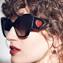 PAWXFB New Cat Eye Sunglasses Women Men Retro Oversized Plastic Brand Designer heart Frame Sun glasses Oculos de sol UV400 PAWXFB New Cat Eye Sunglasses Women Men Retro Oversized Plastic Brand Designer heart Frame Sun glasses Oculos de sol UV400