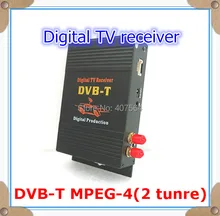 Car DVB-T DVBT MPEG-4 tuner Digital TV receiver box Dual Antenna for European, free shipping
