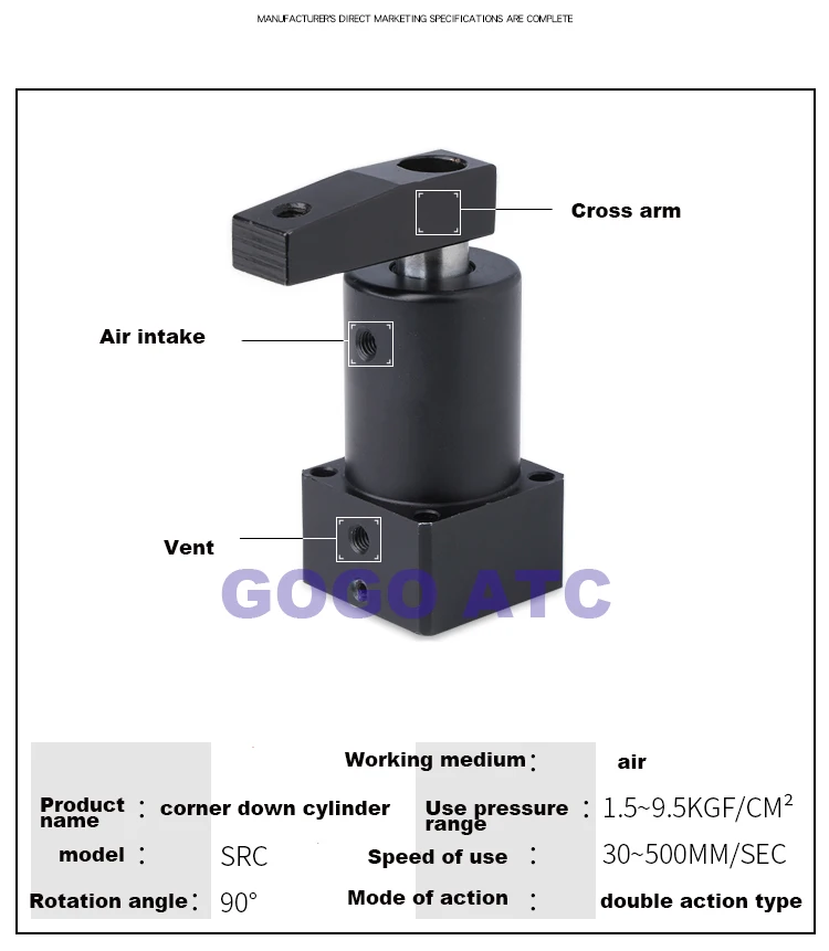ACK40-90L Air Cylinder Double‑Acting Rotary Clamping Corner Pressing Pneumatic Cylinder ACK40-90L Air Cylinder Double‑Acting Rotary Clamping Corner Pressing Pneumatic Cylinder