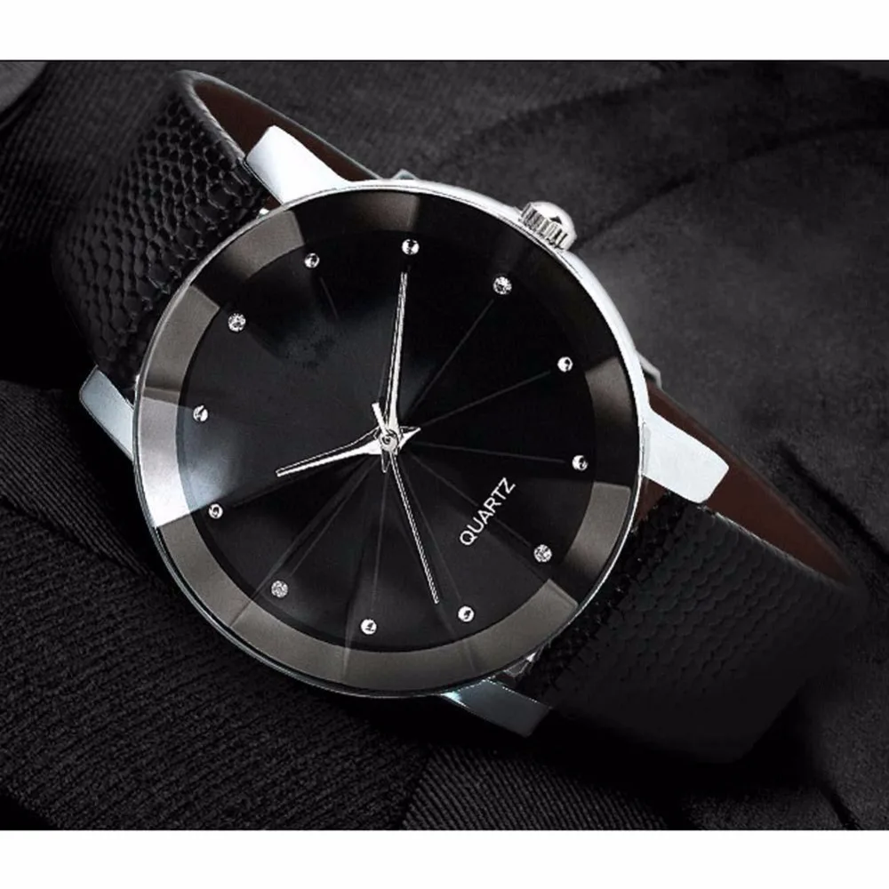 Women Wrist Watch Sport Quartz Fashion leather band Automatic best Gift Black 4