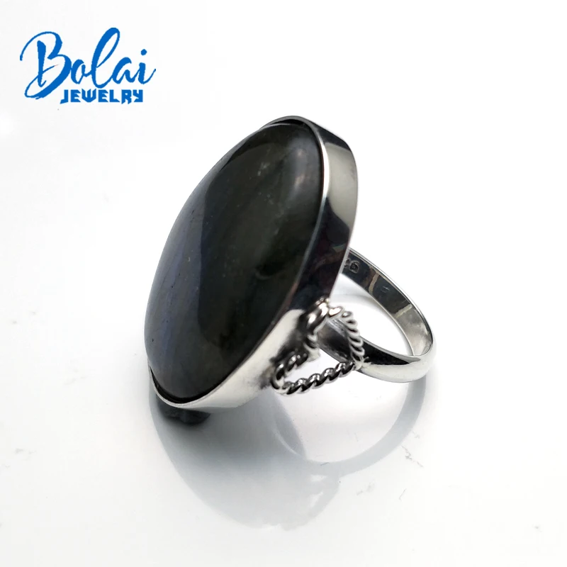 Bolaijewelry, серебро 925 пробы, натуральный лабрадорит, Овальный драгоценный камень, хорошее ювелирное изделие, драгоценный камень унисекс, кольца для девушек, Подарок на годовщину