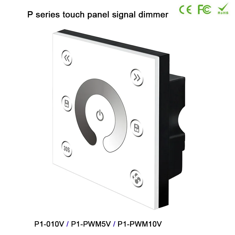 

BC Wall-mounted led touch panel signal dimmer 0/1-10VAnalog/PWM5V/PWM10V Signalx2CH led Controller for DC12V-24V led strip light
