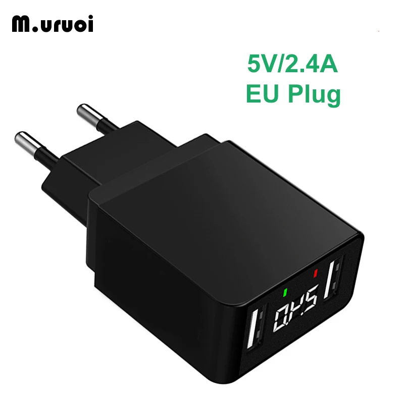 M. uruoi двойное зарядное устройство USB 5V2.4A со светодиодным дисплеем Быстрая зарядка