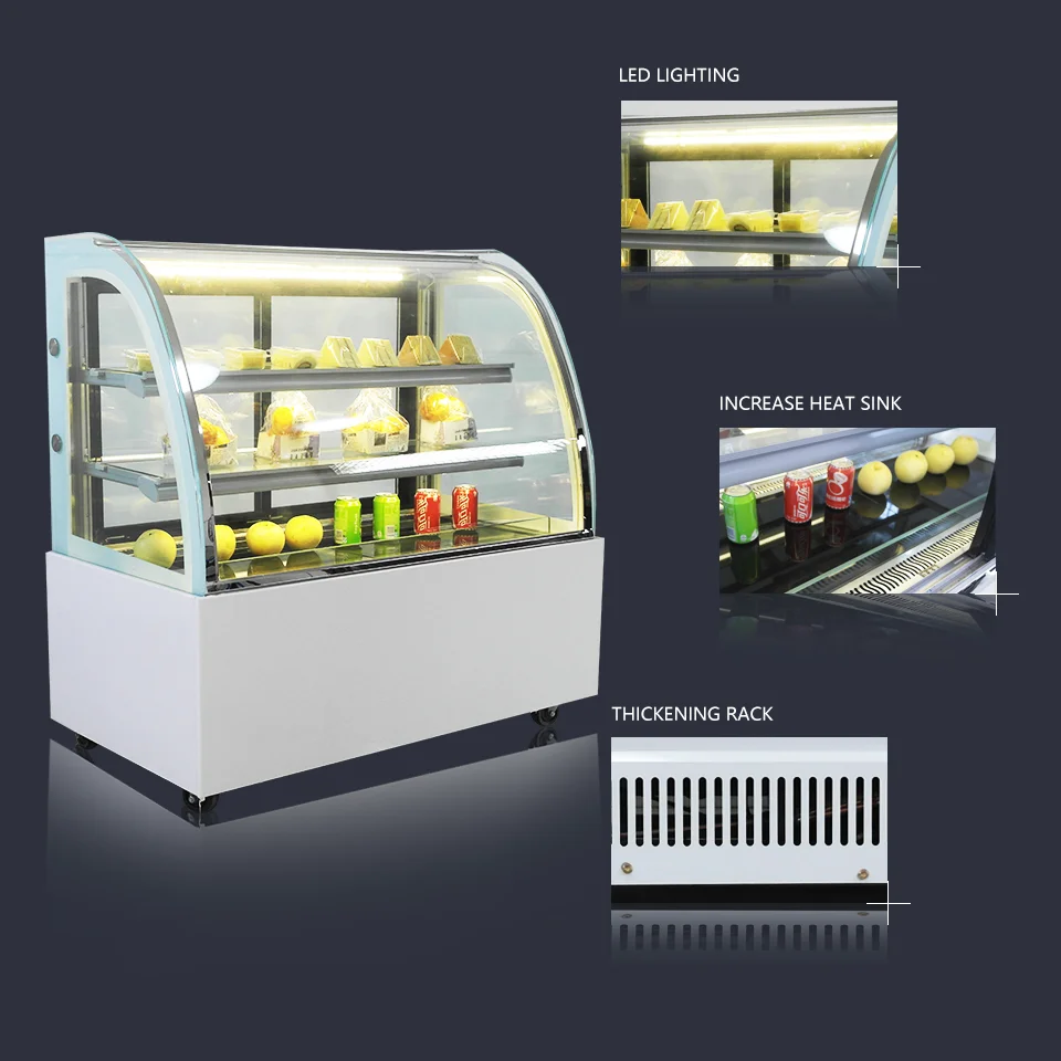 Air Cooler Fresh-Keeping Refrigerator Cake Display Cabinet Showcase 1.2M Length