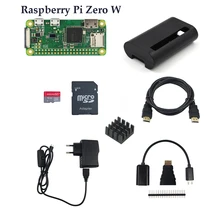 Raspberry pi zero/zero w starter kit rpi zero 1.3 zero w placa + 16g cartão adaptador de alimentação caso abs dissipador de calor 3 em 1 adaptador
