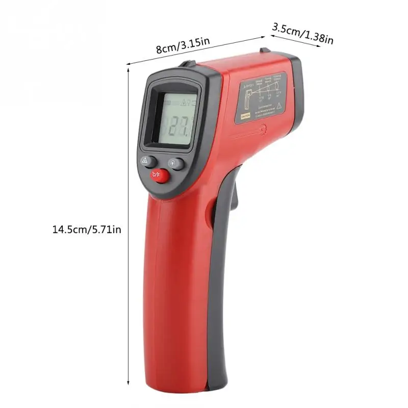 GM320 LCD Digital IR Infrared Thermometer Temperature Meter Gun Red / Blue Optional Tool - Цвет: Красный